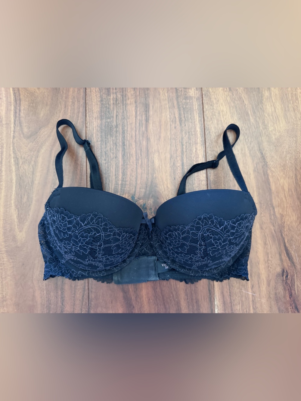 Victoria's Secret Black Lace Balconette Bra